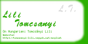 lili tomcsanyi business card